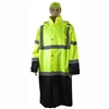 Petra Roc LBRC-48-C3 ANSI Class 3 Black Bottom Waterproof 48" Long Rain Coat