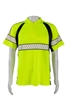 PR-LPS2-LUX Deluxe Style High-Vis Lime /Black Two Tone Short Sleeve Polo-Shirt