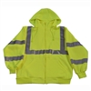 Petra Roc LSWS-C3 ANSI Class 3 Lime Green Zip-Up Sweat Shirt With Detachable Hood
