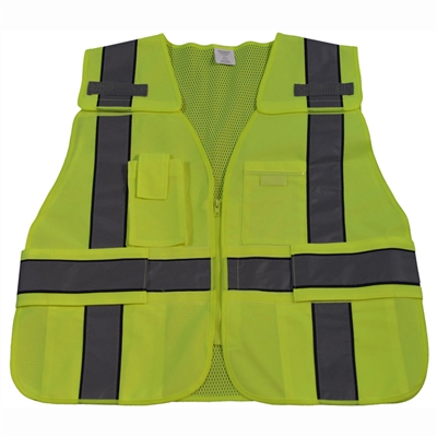 Petra Roc LV2-BPSV ANSI/ISEA Lime/Navy Two Tone Expandable 5-Point Breakaway Public Safety Vest