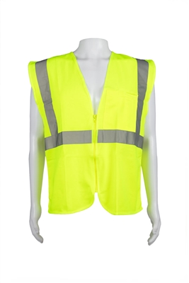 Petra Roc ANSI/ISEA 107-2020 CLASS 2 Safety Vest Zipper Closure, LIME SOID