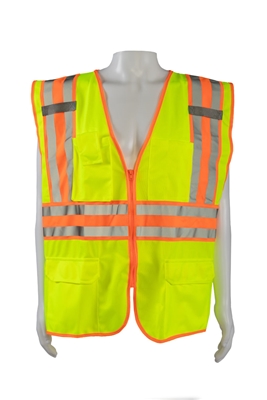 Petra Roc LV2-FSMBCB2 ANSI/ISEA Class II Solid Front Mesh Back Two Tone DOT Surveyors Vest