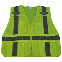 ANSI/ISEA All Lime Expandable 5-Point Breakaway Public Safety Vest