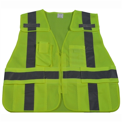 ANSI/ISEA All Lime Expandable 5-Point Breakaway Public Safety Vest