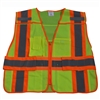 Petra Roc ANSI/ISEA Two Tone Expandable 5-Point Breakaway Public Safety Vest with Clear PVC Pocket on Back