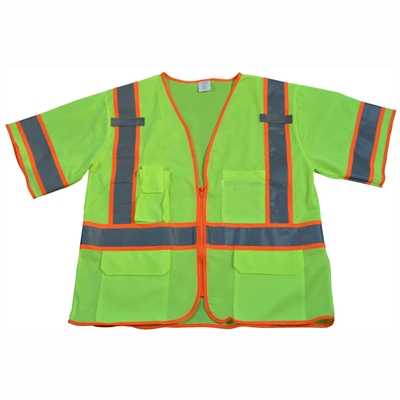 ANSI/ISEA 107-2010 Class 3 Two Tone DOT Surveyors Safety Vest, Deluxe