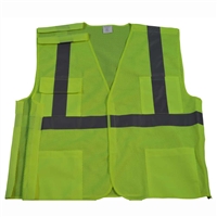Petra Roc ANSI/ISEA 5-Point Break Away Class II Safety Vest LIME MESH