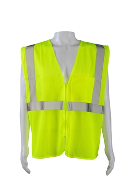 Petra Roc ANSI/ISEA 107-2020 CLASS 2 Safety Vest Zipper Closure, LIME MESH