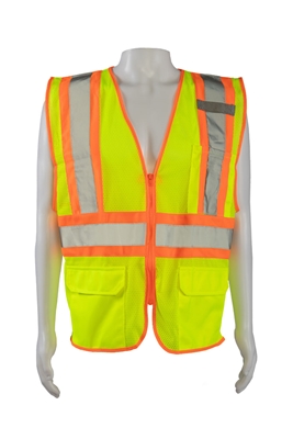 Petra Roc ANSI/ISEA Two Tone Dot Class II Safety Vest LIME MESH
