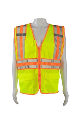 Petra Roc ANSI/ISEA Deluxe Two Tone DOT Class 2 Safety Vest LIME MESH