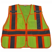 Petra Roc ANSI/ISEA Lime/Orange Two Tone Expandable 5-Point Breakaway Public Safety Vest