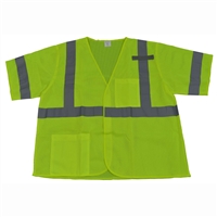 ANSI/ISEA 107-2010 CLASS 3 Vest, Lime Mesh Velcro Closure