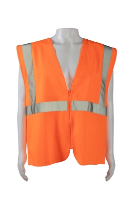 Petra Roc ANSI/ISEA 107-2020 CLASS 2 Safety Vest Zipper Closure, ORANGE SOLID