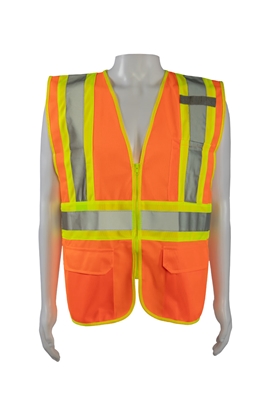 Petra Roc ANSI/ISEA Two Tone Dot Class II Safety Vest ORANGE SOLID