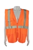 Petra Roc ANSI/ISEA 107-2020 CLASS II Front Solid Mesh Back 4-Pocket Safety Vests, Orange