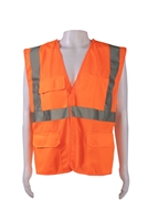Petra Roc ANSI/ISEA 5-Point Break Away Class II Safety Vest ORANGE MESH