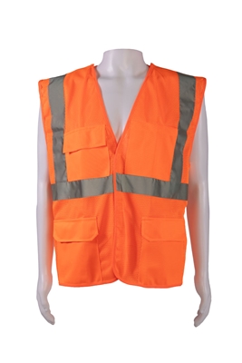 Petra Roc ANSI/ISEA 5-Point Break Away Class II Safety Vest ORANGE MESH