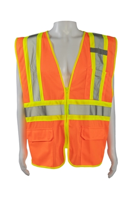 Petra Roc ANSI/ISEA Two Tone Dot Class II Safety Vest ORANGE MESH