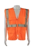Petra Roc ANSI/ISEA 107-2020 CLASS II 4-Pocket Safety Vests, Orange Mesh