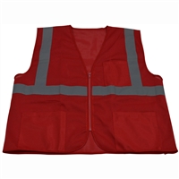 Petra Roc RVM-S1 ANSI Non-Rated Red Mesh Safety Vest for Enhanced Safety & Identification