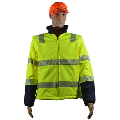 SFJ-LHV SOFT SHELL JACKET, ANSI CLASS 3, HIGH-VIS LIME