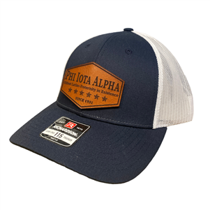Phi Iota Alpha Leather Trucker Hat