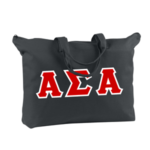 Alpha Sigma Alpha Zipper Tote Bag