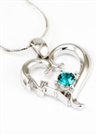 Zeta Tau Alpha Beta Heart Pendant