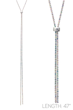 SILVER MULTICOLOR SLIDER NECKLACE