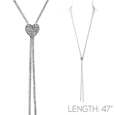 SILVER SLIDER HEART NEC