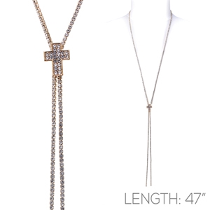 GOLD SLIDER CROSS NECKLACE