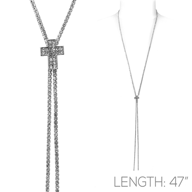 SILVER SLIDER CROSS NECKLACE