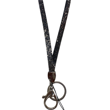 GUNMETAL RHINESTONE KEYCHAIN HOLDER