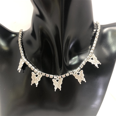 SILVER CHOKER BUTTERFLY NECKLACE