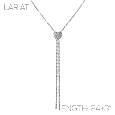 SILVER HEART SLIDER NECKLACE