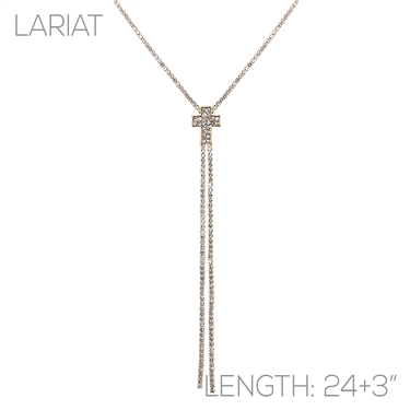 GOLD CROSS SHORT NECKLACE SLIDER