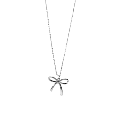 SILVER BOW NECKLACE