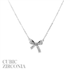 SILVER BOW TIE NECKLACE