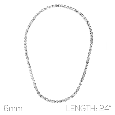 SILVER TENNIS NECKLACE