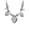 SILVER HEART PEARL NECKLACE