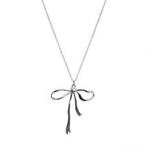 SILVER BOW NECKLACE
