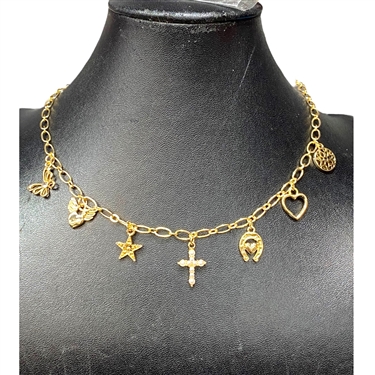 GOLD FLOWER NECKLACE SET