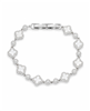 Four-Leaf Clover Mother-of-Pearl Rhinestone Bracelet