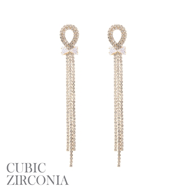 GOLD BOW DANGLING EARRING