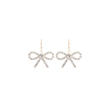 GOLD DANGLING BOW EARRING