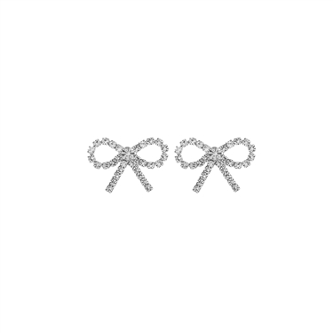 SILVER BOW TIE EARRING