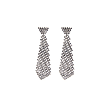 SILVER BOW TIE EARRING