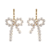 GOLD PEARL BOW EARRING