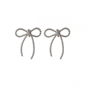 SILVER BOW EARRING