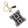 BLACK INITIAL "H" KEYCHAIN